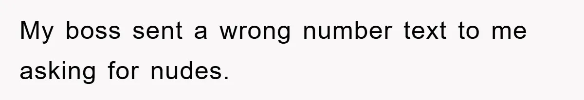 My boss sent a wrong number text to me asking for nudes.