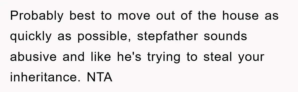 This Teen Considered Letting Her Uncle Report Her Late Dad’s Car Stolen - After Her Stepdad Kept Taking It Without Permission Probably best to move out of the house as quickly as possible, stepfather sounds abusive and like he's trying to steal your inheritance. NTA