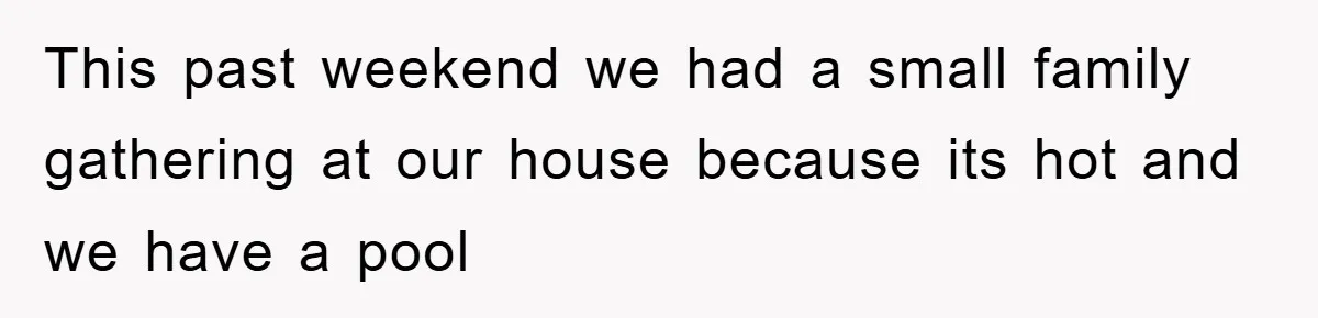 This past weekend we had a small family gathering at our house because its hot and we have a pool