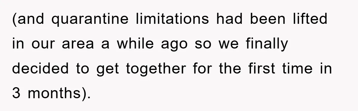 (and quarantine limitations had been lifted in our area a while ago so we finally decided to get together for the first time in 3 months).