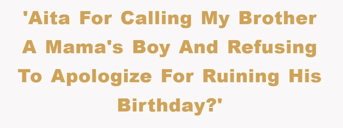 'AITA for calling my brother a mama's boy and refusing to apologize for ruining his birthday?'