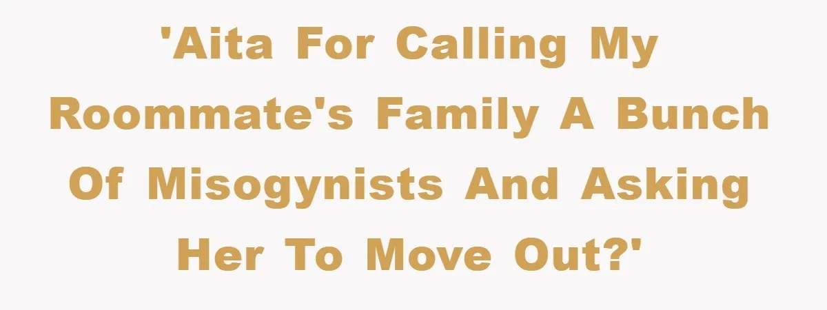 'AITA for calling my roommate's family a bunch of misogynists and asking her to move out?'