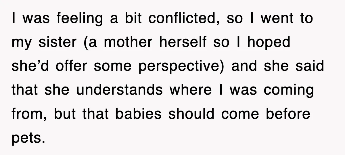 I was feeling a bit conflicted, so I went to my sister (a mother herself so I hoped she’d offer some perspective) and she said that she understands where I...