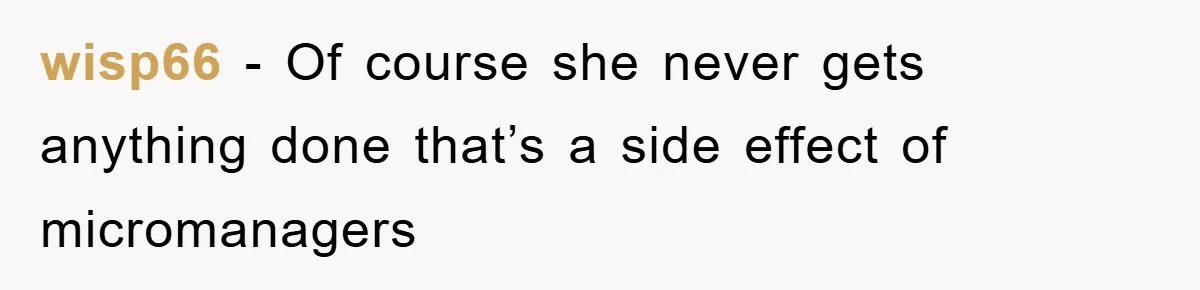 Supervisor Freaks Out Over 16-Minute Break, Costs Lab $300 Instead wisp66 − Of course she never gets anything done that’s a side effect of micromanagers