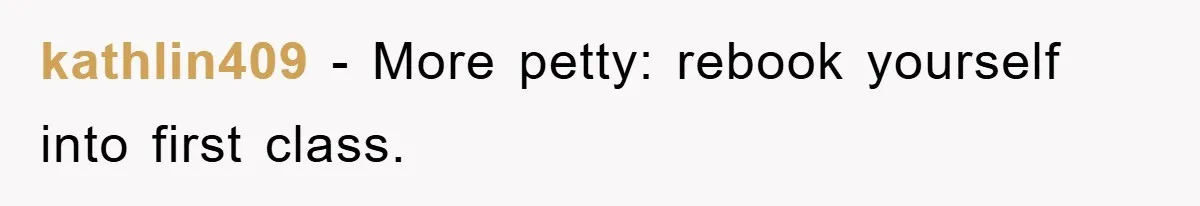 kathlin409 − More petty: rebook yourself into first class.