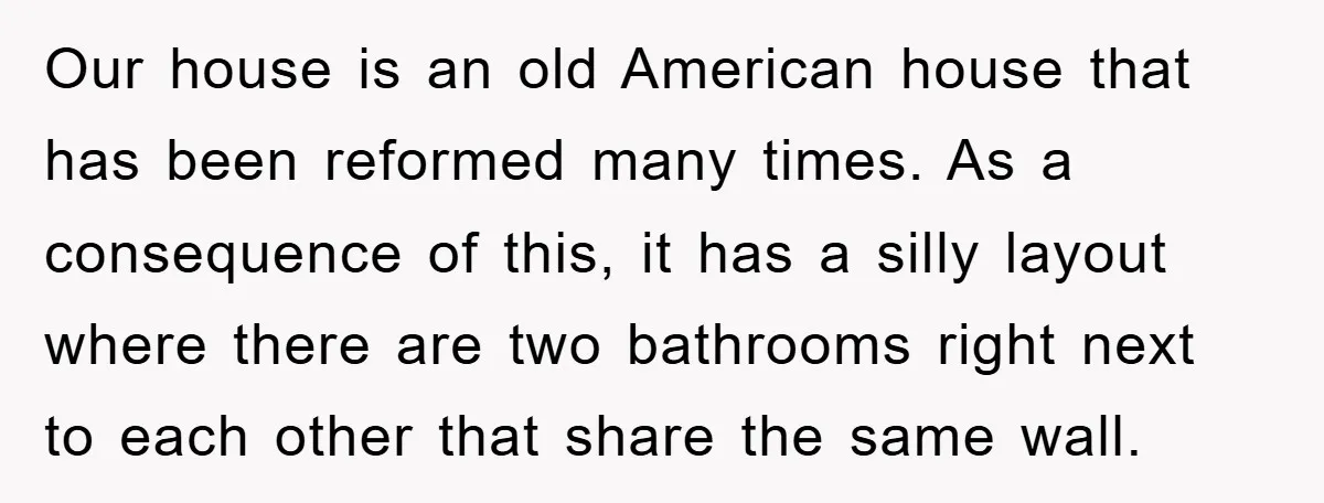 Our house is an old American house that has been reformed many times. As a consequence of this, it has a silly layout where there are two bathrooms right next...