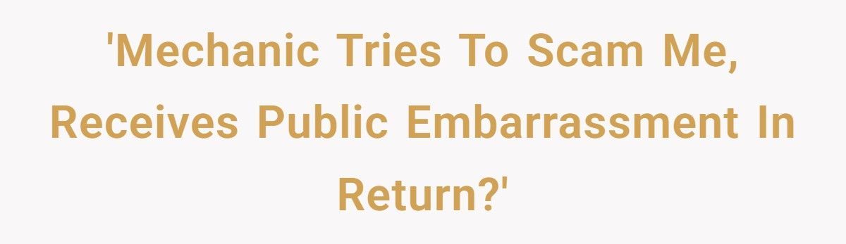 Mechanic Tries To Scam “Clueless” Girl, Gets Humiliated In Front Of Customers