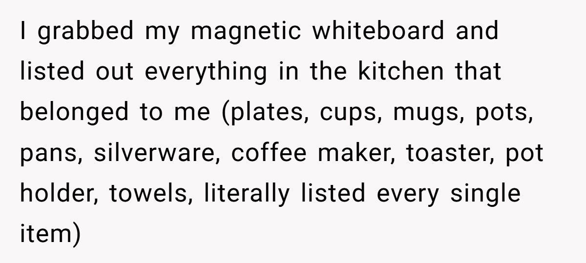 Roommate Wanted Written Permission For Shared Items, She Got Exactly What She Asked For