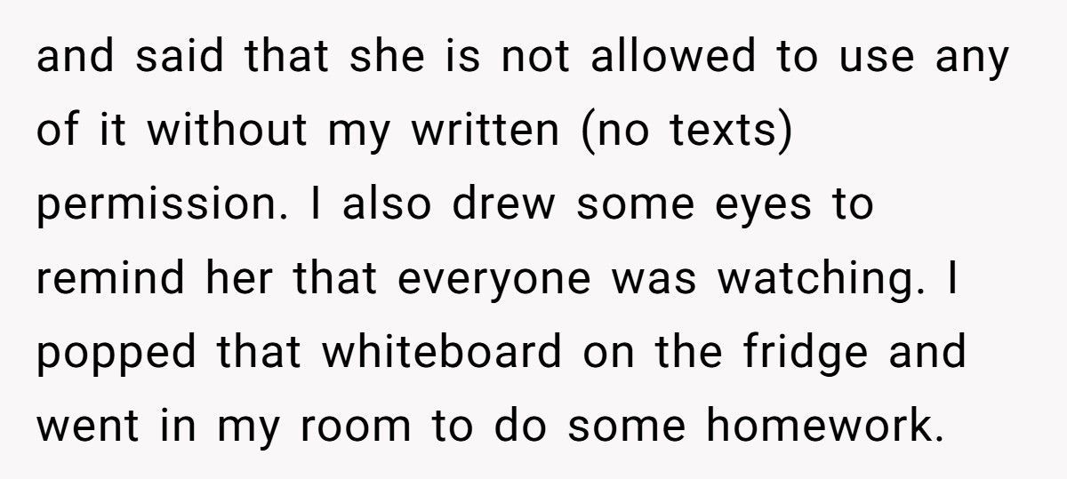 Roommate Wanted Written Permission For Shared Items, She Got Exactly What She Asked For