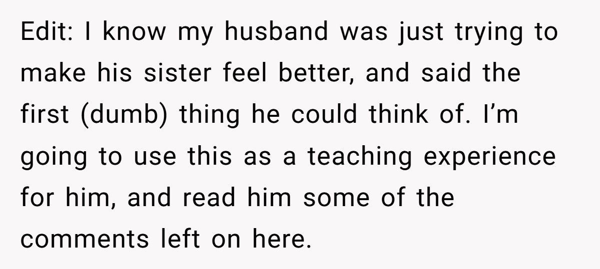 Woman Hurt After Husband Uses Her Body To “Teach” Sister About Beauty Standards