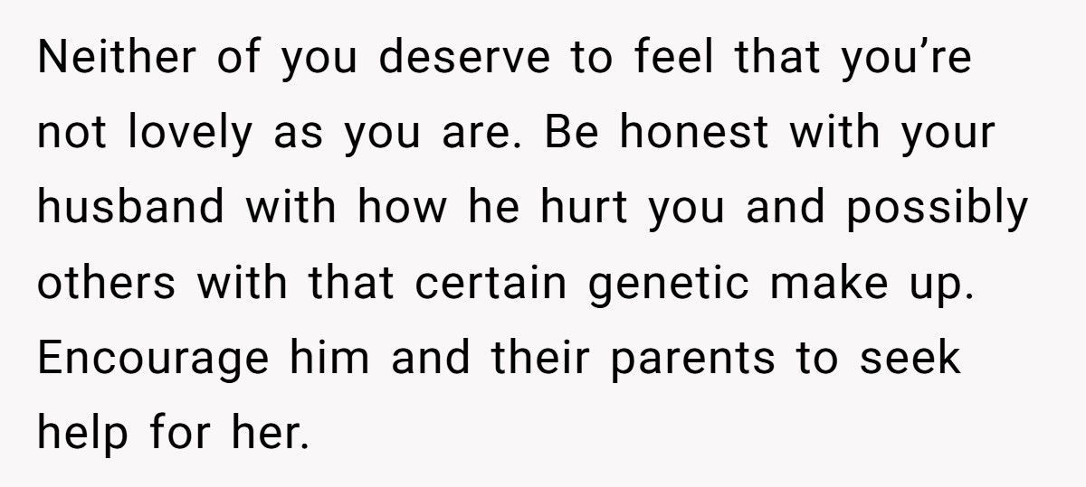 Woman Hurt After Husband Uses Her Body To “Teach” Sister About Beauty Standards