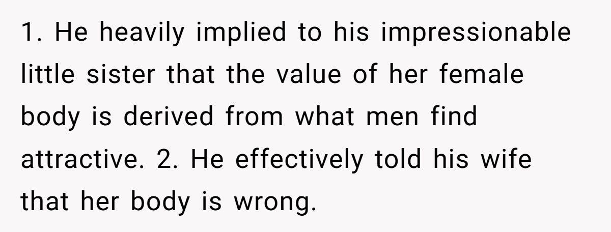 Woman Hurt After Husband Uses Her Body To “Teach” Sister About Beauty Standards