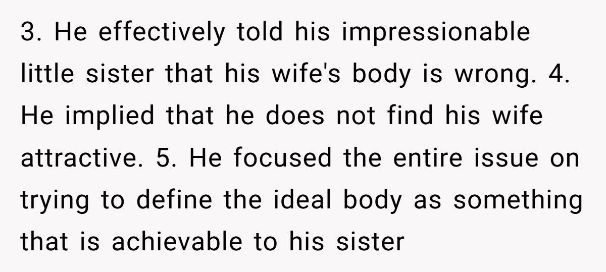 Woman Hurt After Husband Uses Her Body To “Teach” Sister About Beauty Standards