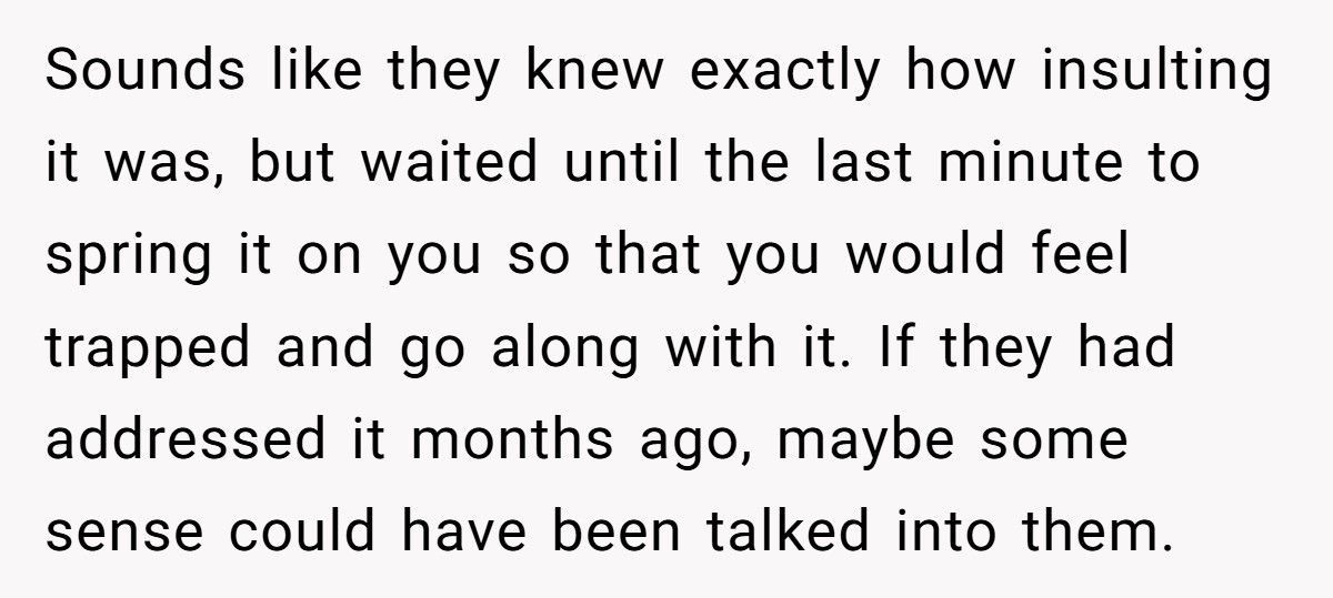 Brother Drops Out As Best Man After Groom Treats His Wife Like A Child