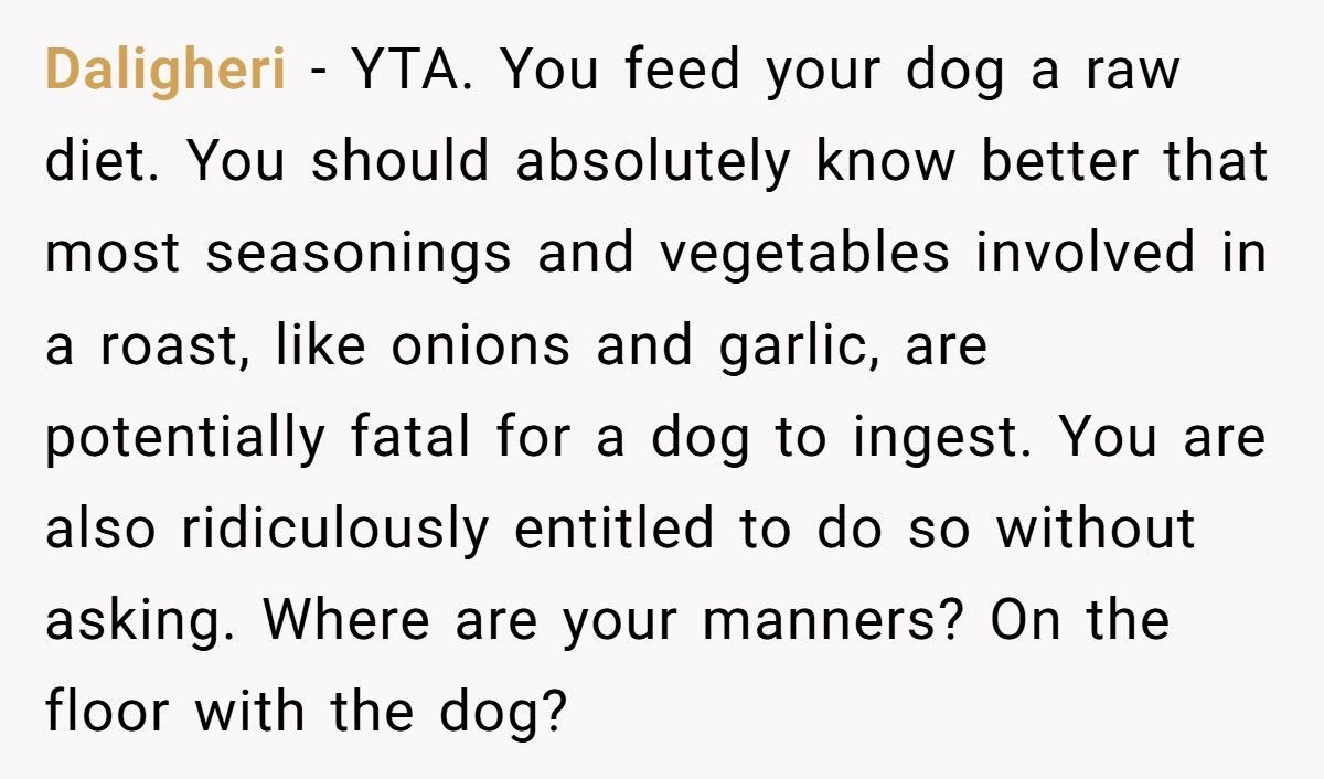 Woman Feeds Dog A Quarter Of Roast Boyfriend Cooked, Then Acts Shocked When He Breaks Up With Her