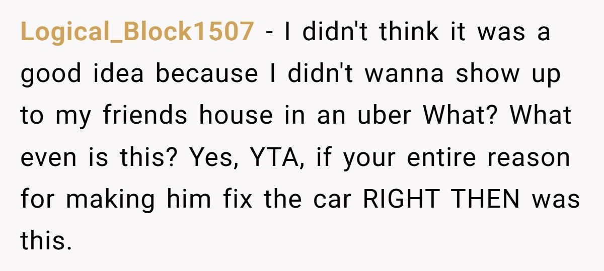 Wife Wakes Husband After His Night Shift To Fix Her Car Because She “Didn’t Want To Show Up In An Uber”