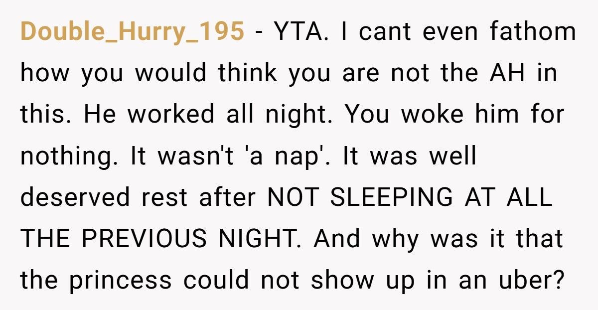 Wife Wakes Husband After His Night Shift To Fix Her Car Because She “Didn’t Want To Show Up In An Uber”