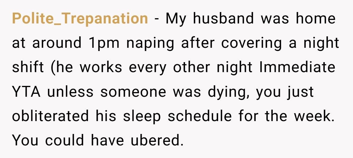 Wife Wakes Husband After His Night Shift To Fix Her Car Because She “Didn’t Want To Show Up In An Uber”