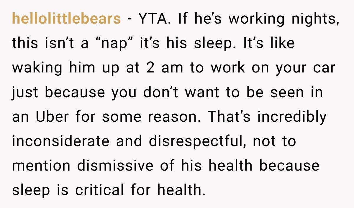 Wife Wakes Husband After His Night Shift To Fix Her Car Because She “Didn’t Want To Show Up In An Uber”