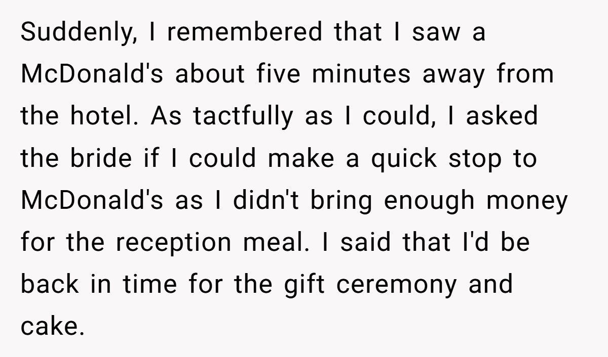 Wedding Guest Walks Out On $50 Steak Menu, Grabs McDonald’s Instead