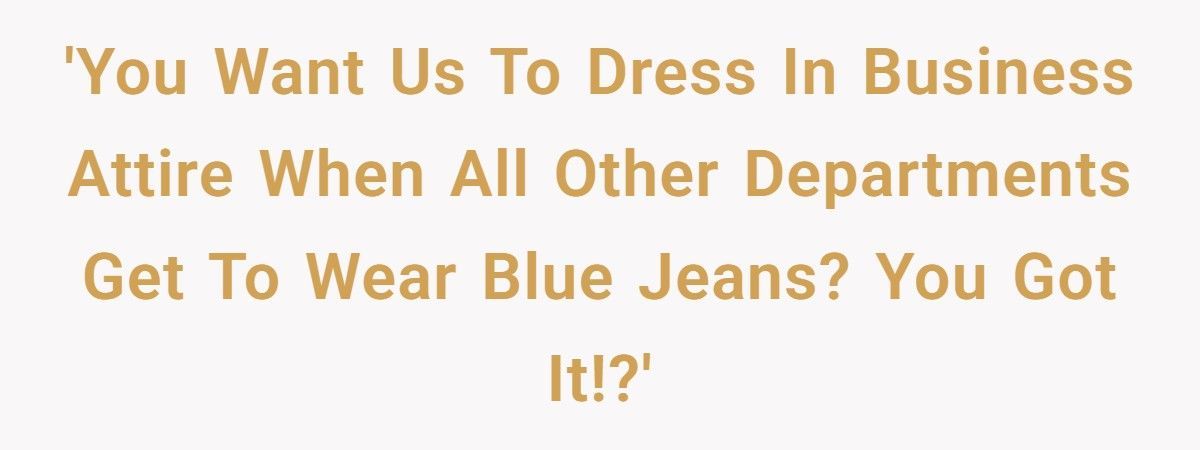 Boss Bans Jeans On Fridays, Office Responds With Hideous Fashion Show