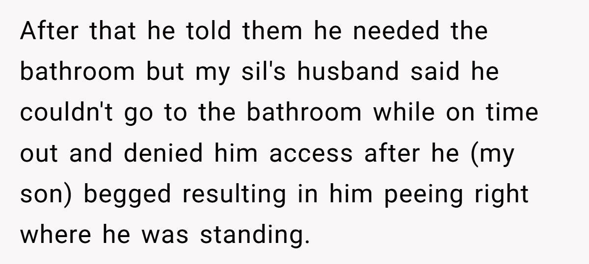 Mom Refuses To Apologize After In-Laws Made Her 4-Year-Old Pee Himself