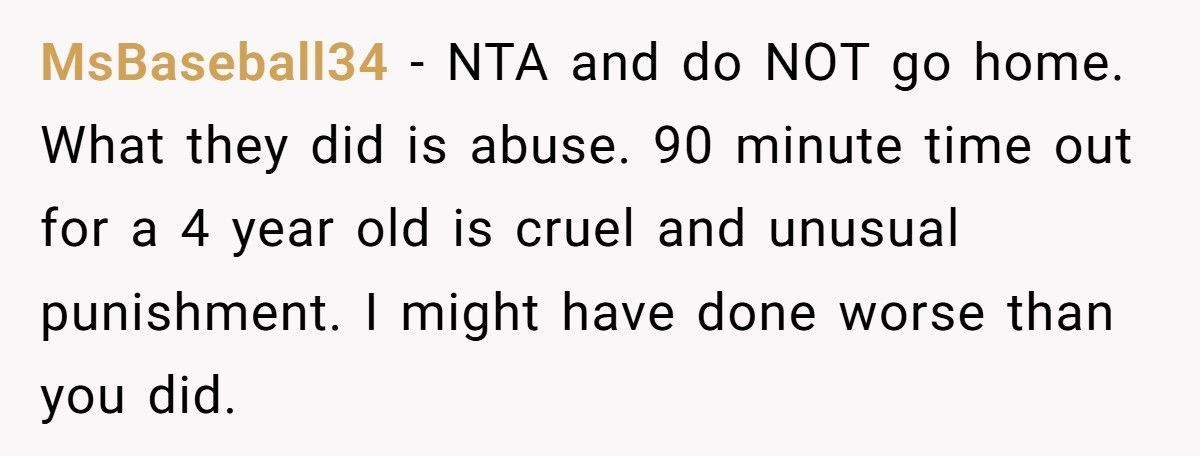 Mom Refuses To Apologize After In-Laws Made Her 4-Year-Old Pee Himself