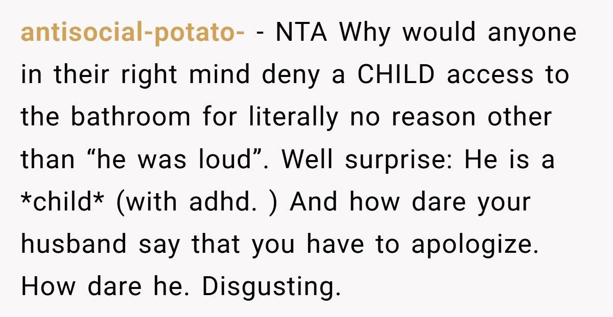 Mom Refuses To Apologize After In-Laws Made Her 4-Year-Old Pee Himself