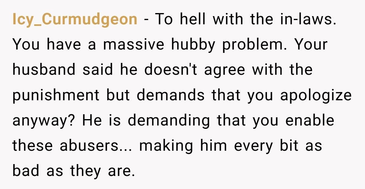 Mom Refuses To Apologize After In-Laws Made Her 4-Year-Old Pee Himself