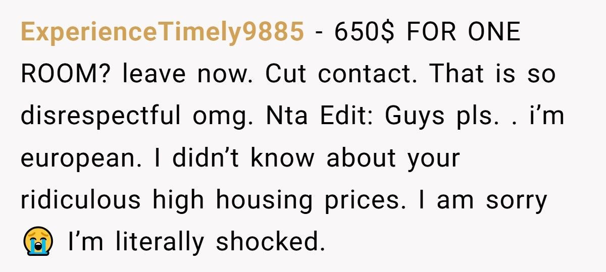 Parents Demand $650 Rent From 18-Year-Old Daughter While Stepbrother Lives Free