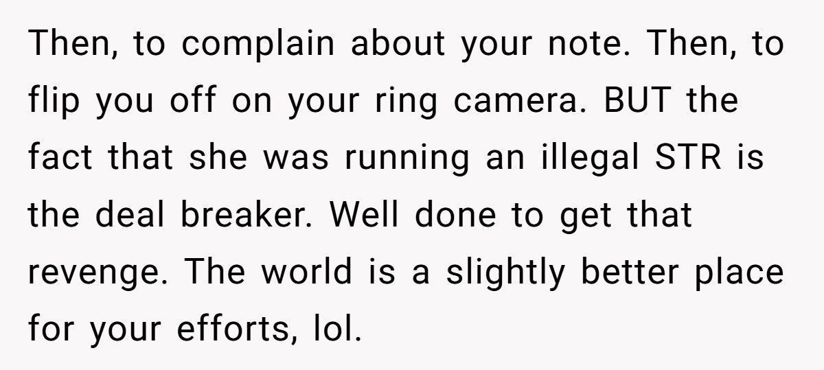 Neighbor Parks In Front Of His House Every Night, Loses Illegal Airbnb Income Instead