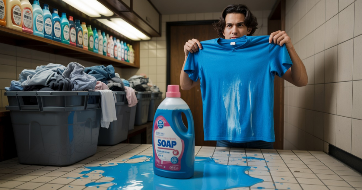 New Neighbors Stole His Laundry Soap, So He “Refilled” It With Dye And Bleach