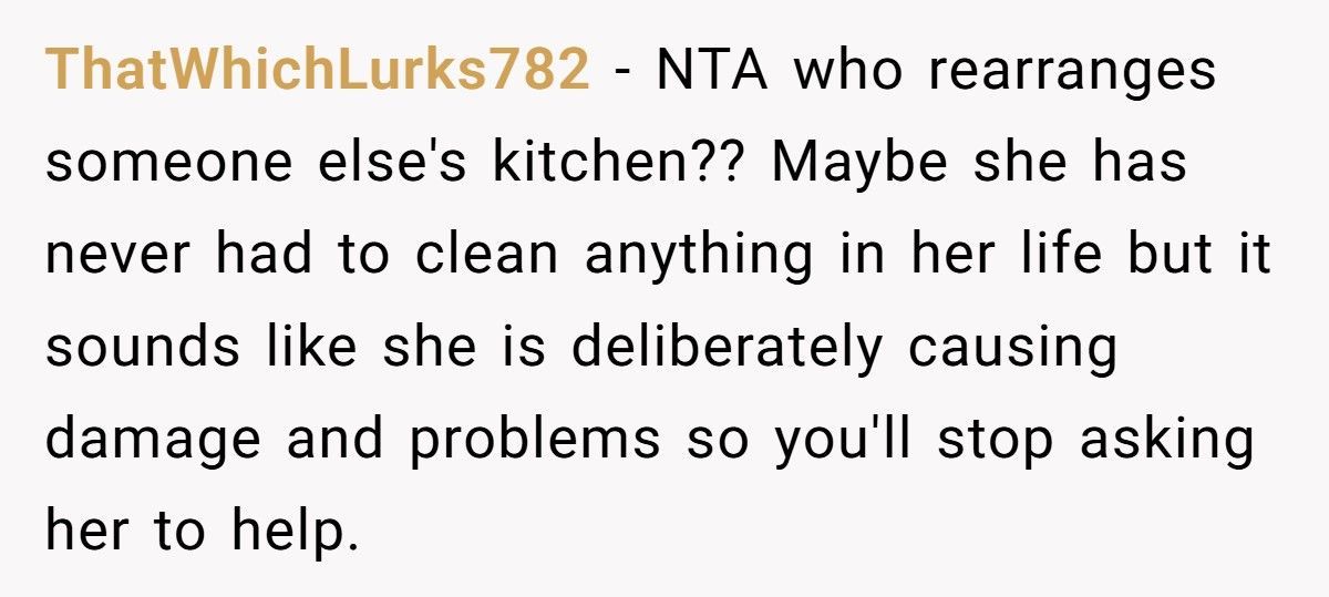 Mother-In-Law Snaps At DIL After She Reorganized The Kitchen And Removed Her Crosses