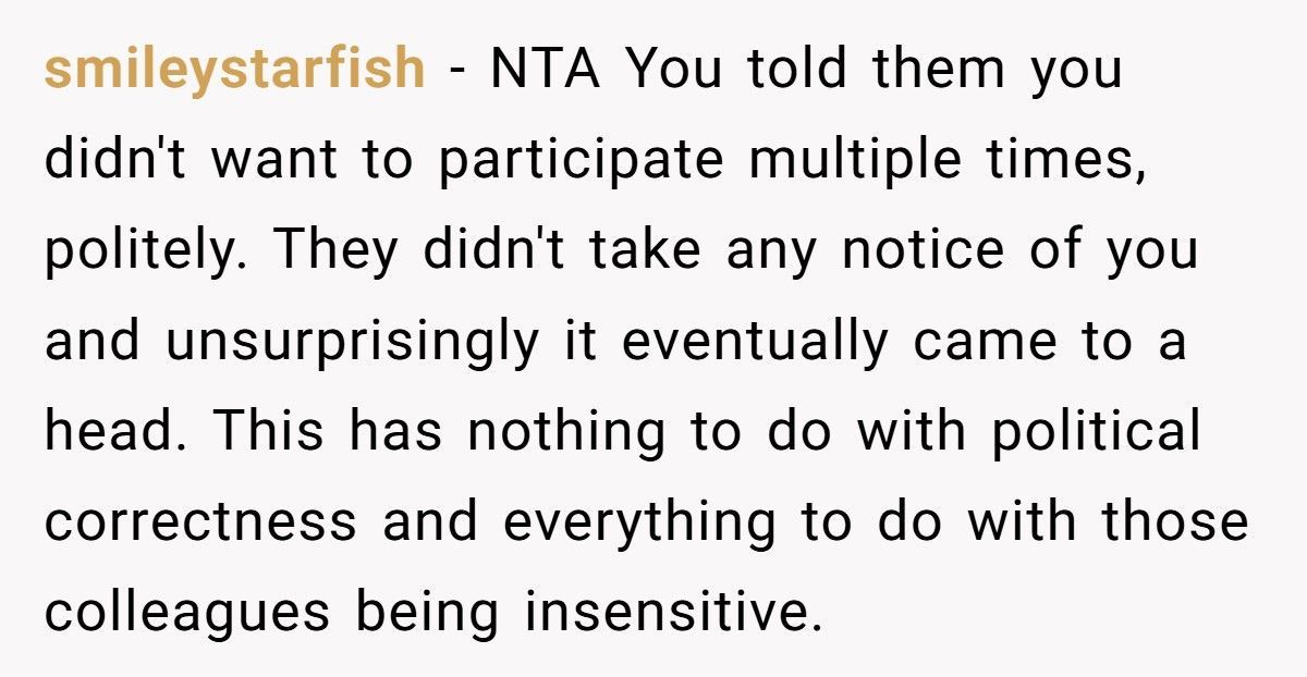 Coworkers Mocked Her For Skipping The Diet Bet, Now They’re The Ones Ashamed