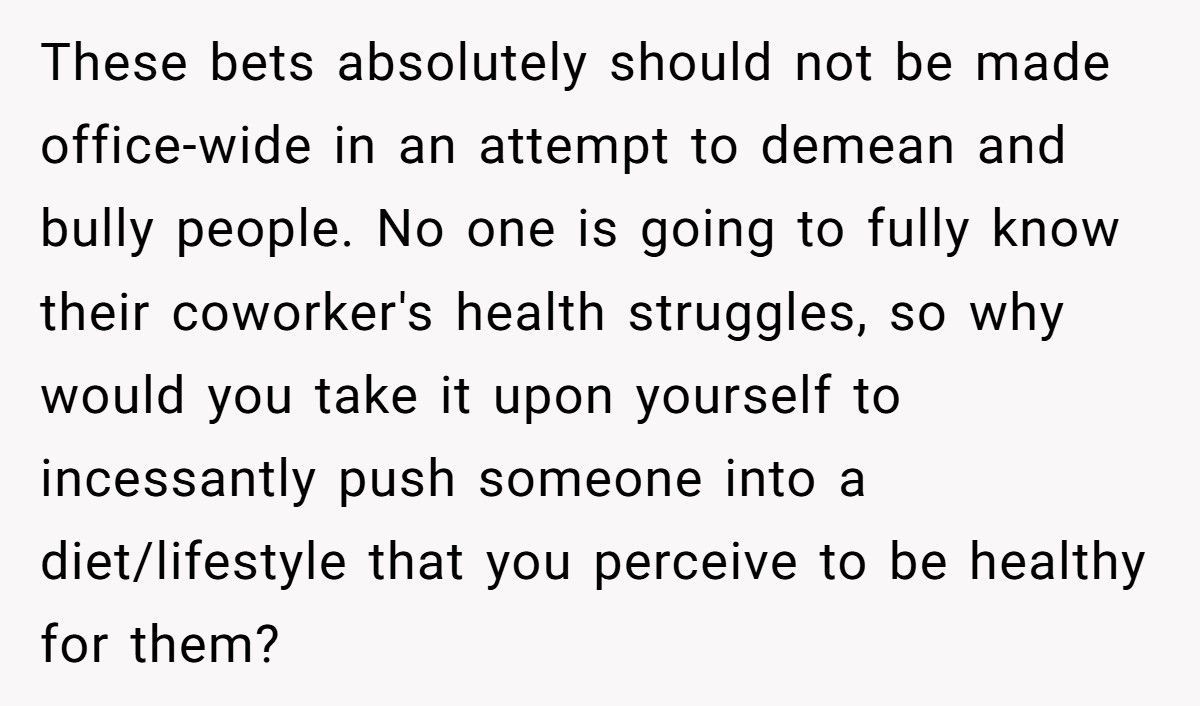 Coworkers Mocked Her For Skipping The Diet Bet, Now They’re The Ones Ashamed