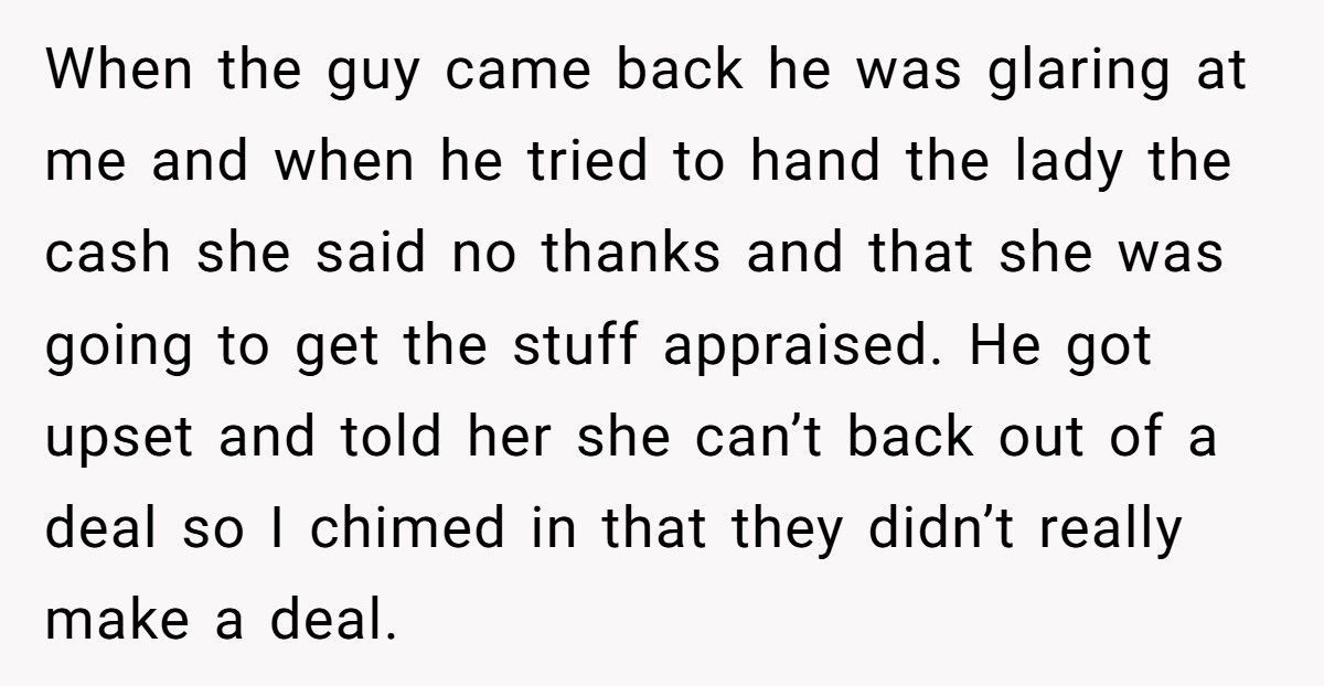 Guy Tried To Scam A Widow, Then Got Mad When Another Shopper Told Her The Truth