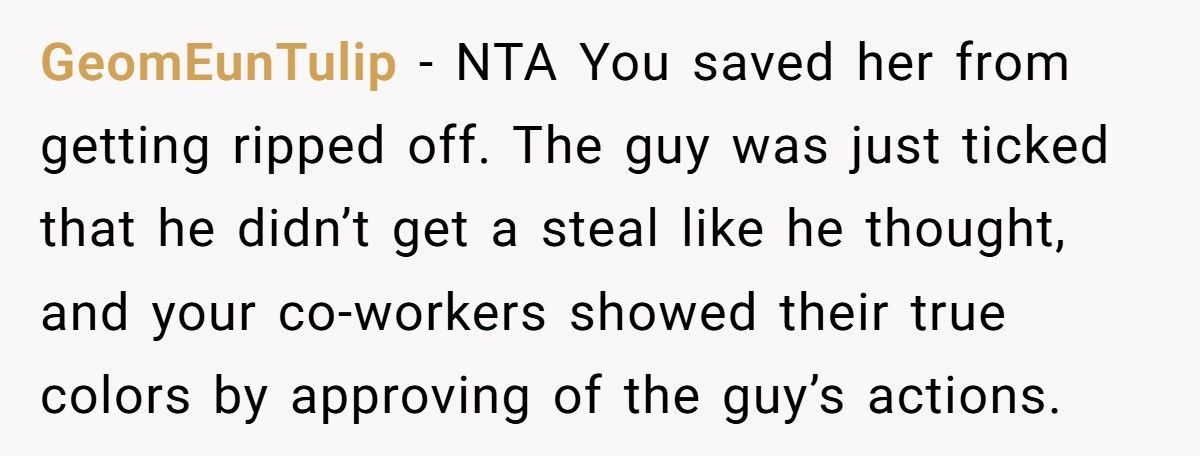 Guy Tried To Scam A Widow, Then Got Mad When Another Shopper Told Her The Truth