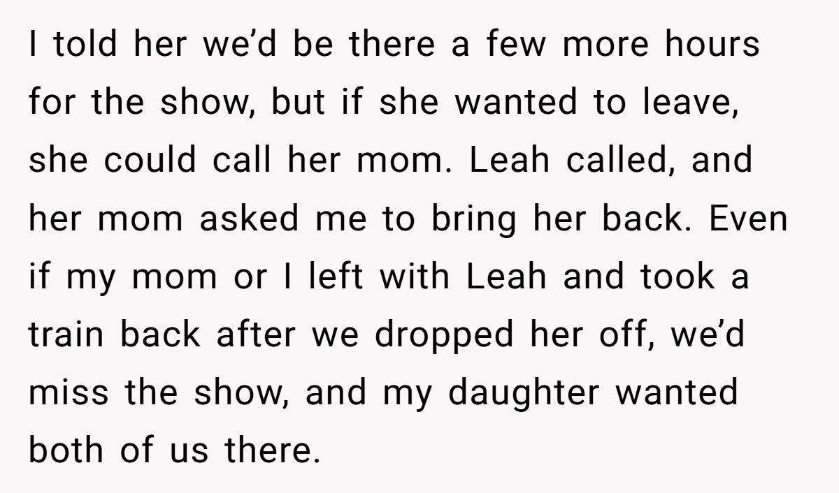 Mom Refuses To Leave NYC Trip Early After Daughter’s Friend Complains