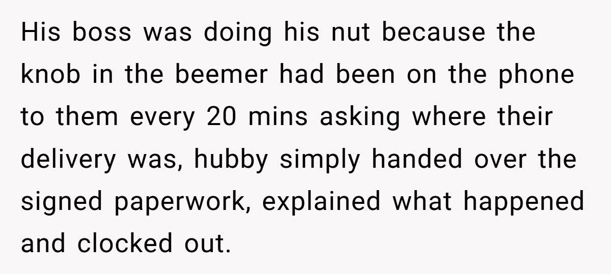 Guy Screams At Delivery Driver For “Blocking The Road”, Turns Out The Package Was His