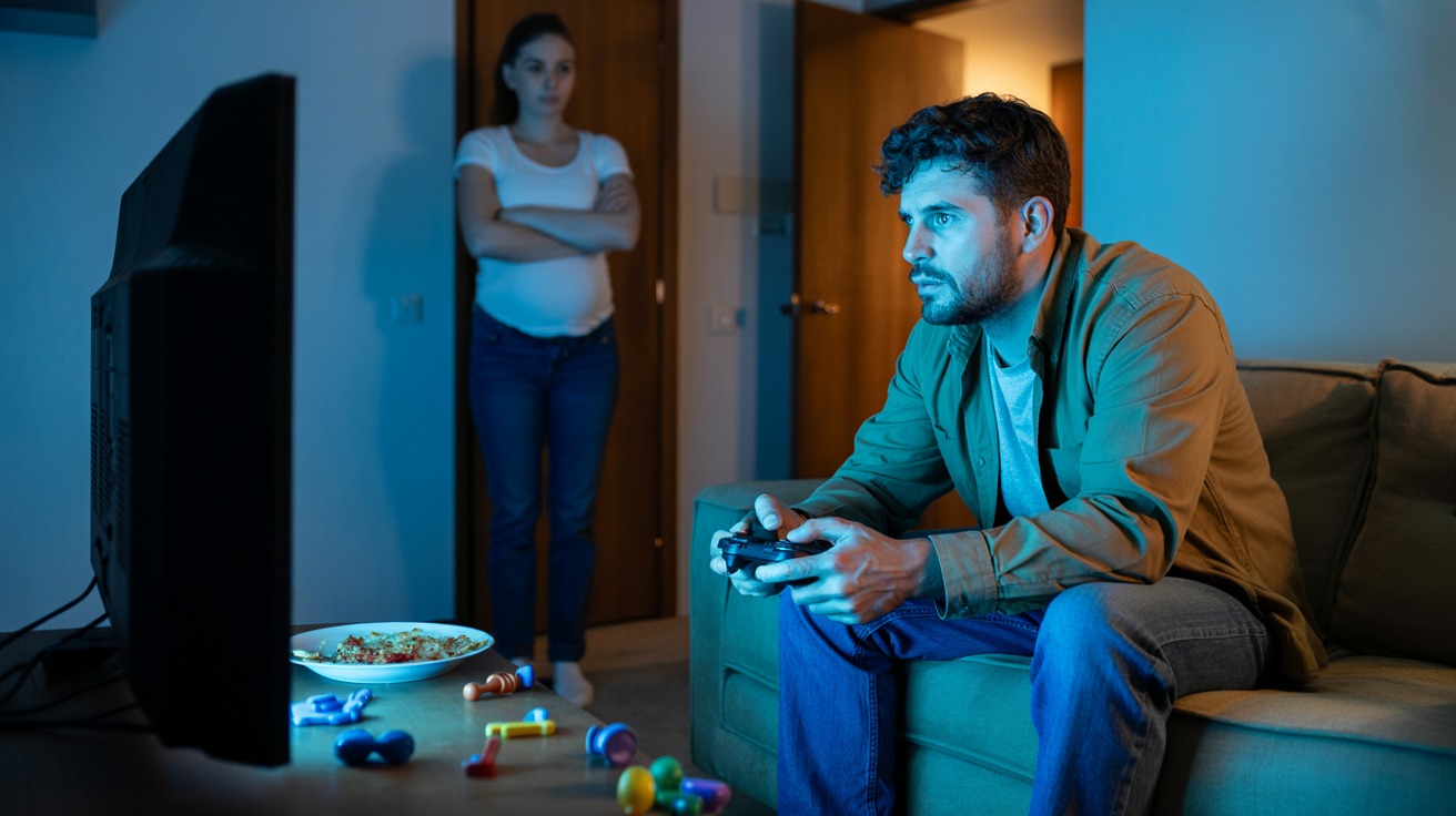 Dad Works 12-Hour Days, Just Wants 30 Minutes To Game — Wife Calls Him “Absent”