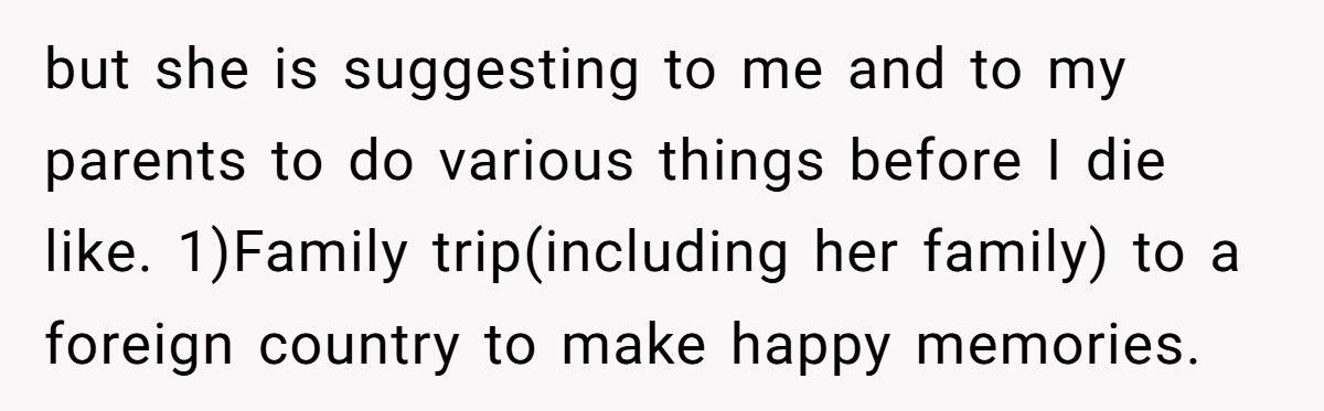 Man With Terminal Illness Tells Aunt She Might Die Before Him, Leaves Her Speechless
