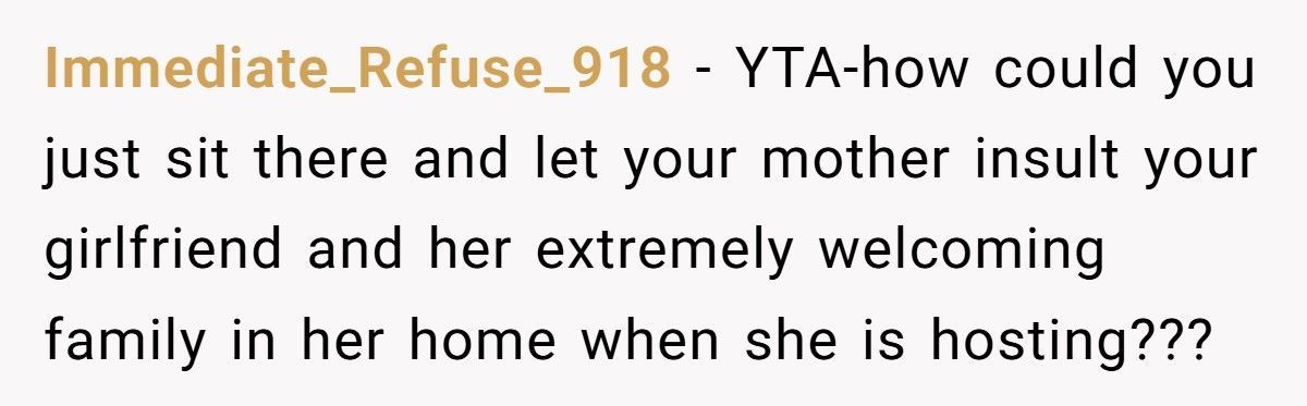 Girlfriend Hosts The Perfect Thanksgiving, Boyfriend’s Mom Calls It A Circus And He Just Sits There