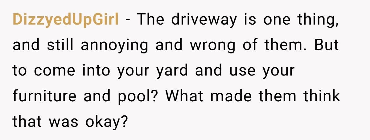 New Homeowner Catches Neighbors Using His Pool And Driveway, So He Makes Them Pay