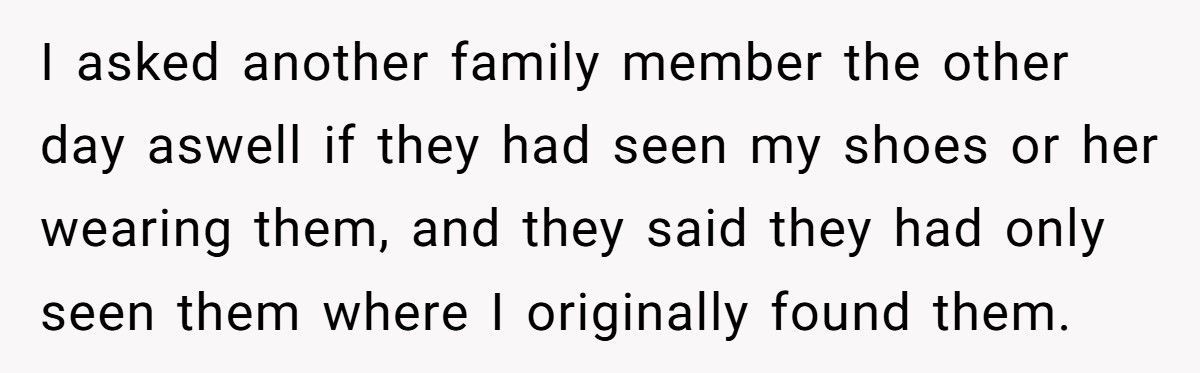 Woman Takes Back Her Own Shoes, Now Her Sister-In-Law Calls Her A Thief