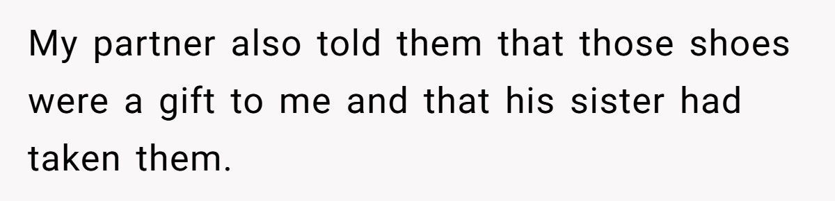 Woman Takes Back Her Own Shoes, Now Her Sister-In-Law Calls Her A Thief