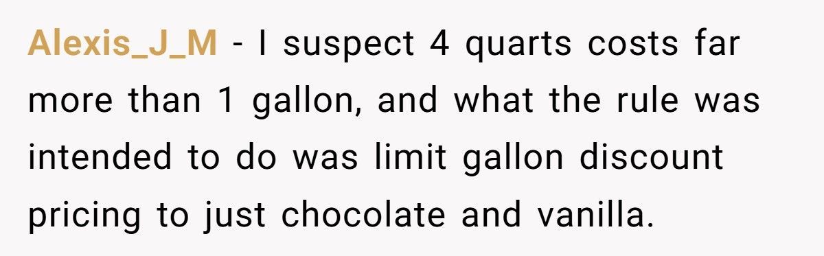 Ice Cream Shop Refuses To Sell A Gallon, Customer Outsmarts Them With Basic Math
