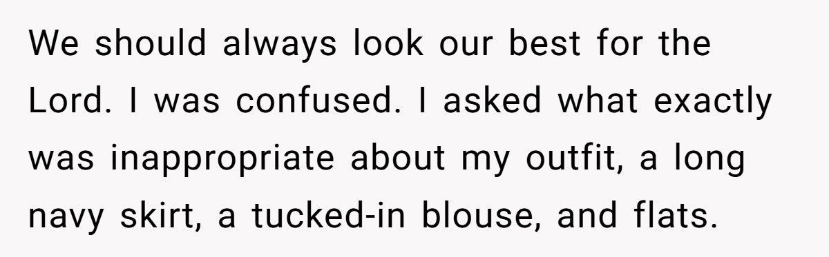 Church Elder Tells Woman To Dress More ‘Holy’, So She Did Literally And No One Ever Complained Again