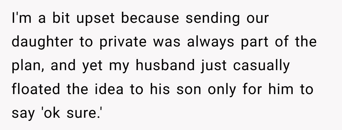 Stepmom Refuses To Pay For Her Husband’s Sons’ Schooling, Insists Only Her Daughter Deserves A Private Education Stepmom Refuses To Pay For Her Husband’s Sons’ Schooling, Insists Only Her Daughter Deserves A Private Education