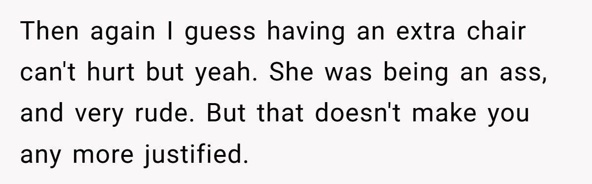 Woman Buys $100 Chair For Her Sister, Sister Accuses Her Of Calling Her Fat