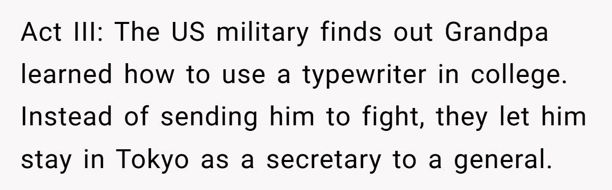 Grandpa Outsmarts The U.S. Military With A Typewriter, A Blood Bag, And A Smile